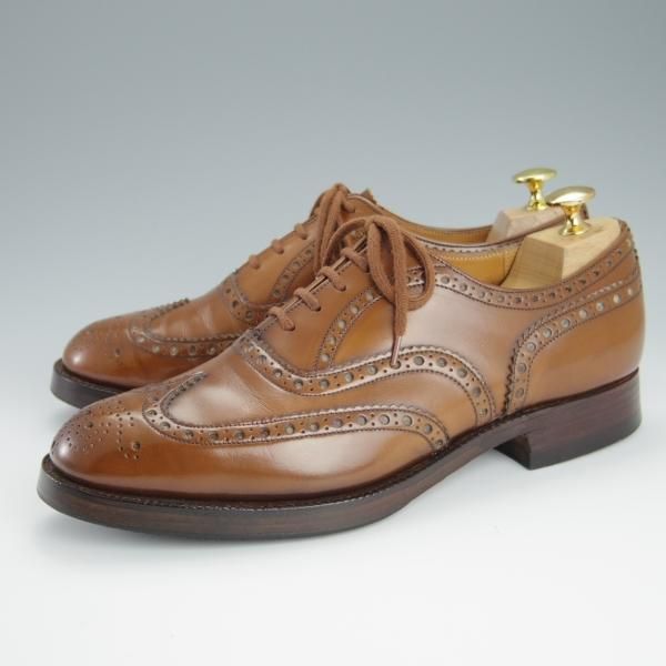 極上★チャーチ 65G/UK6.5【現行定価￥136,400-★旧チャーチ/ブックバインダーカーフ/BURWOOD】バーウッド/3都市ロゴ/茶/Church's★h192