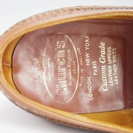 極上★チャーチ 65G/UK6.5【現行定価￥136,400-★旧チャーチ/ブックバインダーカーフ/BURWOOD】バーウッド/3都市ロゴ/茶/Church's★h192