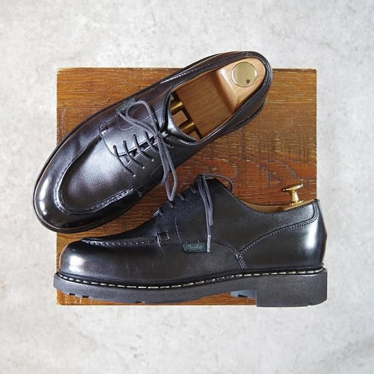 極美品★パラブーツ SIZE 5.5【定価￥71,500-★シャンボード/CHAMBORD】黒/NOIR/Uチップ/リスレザー/TEXソール/メンズ/Paraboot★h194