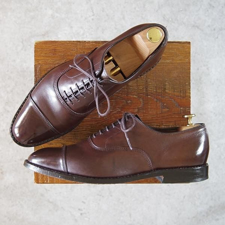 美品★(米)アレンエドモンズ 9D【定価￥85,800-★パークアベニュー/Park Avenue】ストレートチップ/カーフ/濃茶/ALLEN EDMONDS★h195