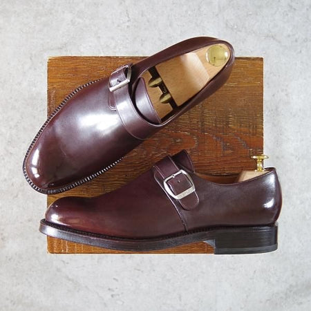 未使用★(スペイン製)YANKO/ヤンコ SIZE 7【グッドイヤーウェルテッド製法★モンクストラップ/29798】カーフ/濃茶/メンズ★h196