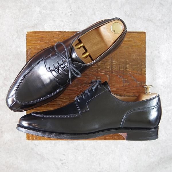極美品★クロケット&ジョーンズ 8.5E【★Uチップ/NEWPORT/341ラスト】ニューポート/黒/カーフ/メンズ/Crockett&Jones★h197