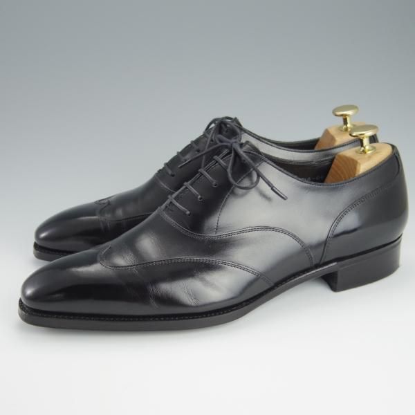 美品★三陽山長 SIZE 9【★珠之介/R309ラスト】(イルチア社)ボックスカーフ/ブラインドブローグ/黒/メンズ/SanyoYamacho★h198