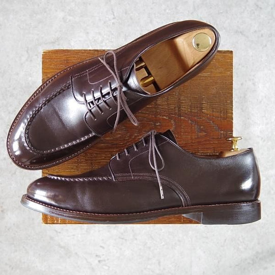 極上★(浅草)WHEEL ROBE/ウィールローブ 10.5D【定価￥58,000-★靴縁別注/(独)ワインハイマー社のボックスカーフ仕様】15078/濃茶★h201