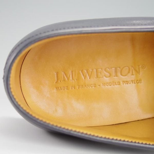 極上★J.M.ウェストン 4.5E【定価￥121,000-★コンビ仕様/180/コインローファー】41ラスト/カーフ/紺×白/Weston/ウエストン★h210