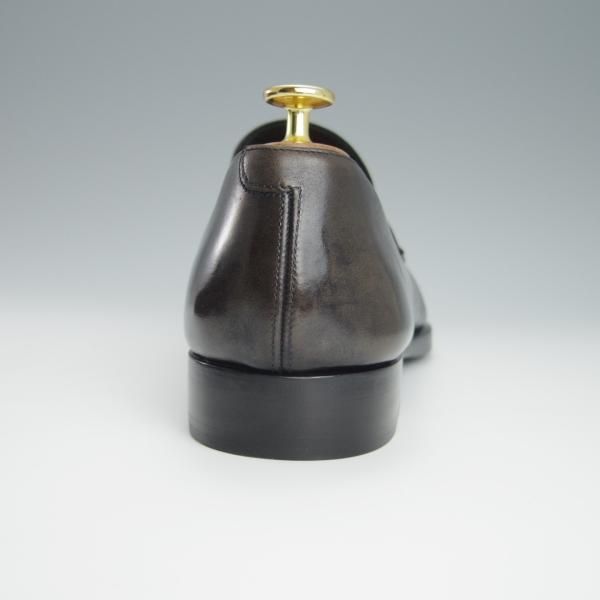 極上★(伊)タニノクリスチー SIZE 8【定価￥198,450-★最後期のコインローファー/Ascott】パティーヌ濃茶〜黒/カーフ/TANINO CRISCI★h212