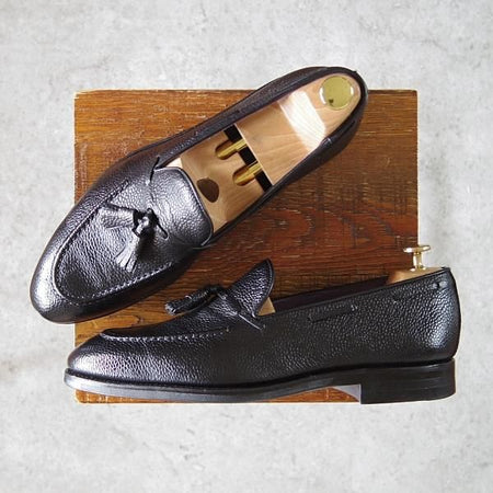 美品★(スペイン製)CARMINA/カルミナ SIZE 8【同系モデル定価￥72,600-★ダイナイトソール仕様/0289】タッセルローファー/黒★h213