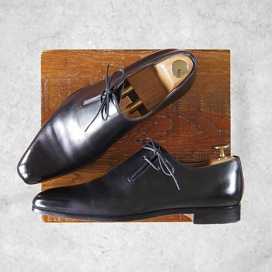 極美品★(スペイン製)マグナーニ SIZE 38【★ボロネーゼ製法/サイドレース】18910/カーフ/黒/メンズ/MAGNANNI★h215