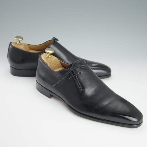 極美品★(スペイン製)マグナーニ SIZE 38【★ボロネーゼ製法/サイドレース】18910/カーフ/黒/メンズ/MAGNANNI★h215
