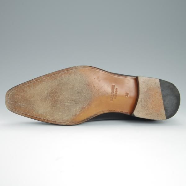 極美品★(スペイン製)マグナーニ SIZE 38【★ボロネーゼ製法/サイドレース】18910/カーフ/黒/メンズ/MAGNANNI★h215