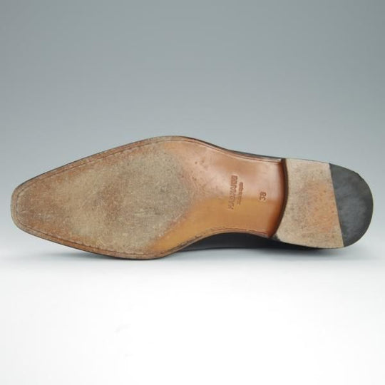 極美品★(スペイン製)マグナーニ SIZE 38【★ボロネーゼ製法/サイドレース】18910/カーフ/黒/メンズ/MAGNANNI★h215