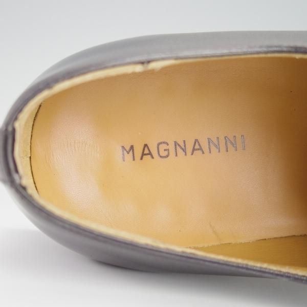 極美品★(スペイン製)マグナーニ SIZE 38【★ボロネーゼ製法/サイドレース】18910/カーフ/黒/メンズ/MAGNANNI★h215