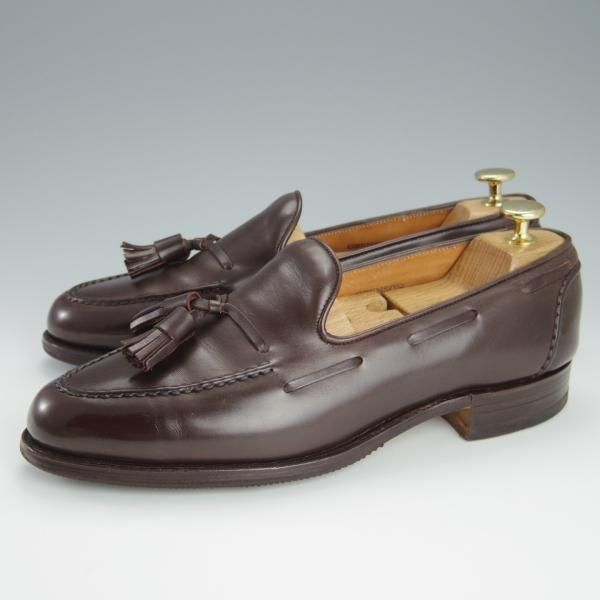 極上★(英)グレンソン 7.5E【貴重★footmaster/フットマスター】タッセルローファー/カーフ/濃茶/メンズ/GRENSON★h217