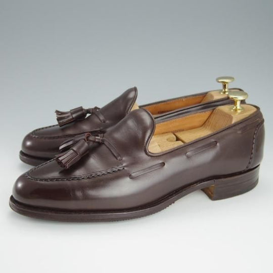 極上★(英)グレンソン 7.5E【貴重★footmaster/フットマスター】タッセルローファー/カーフ/濃茶/メンズ/GRENSON★h217