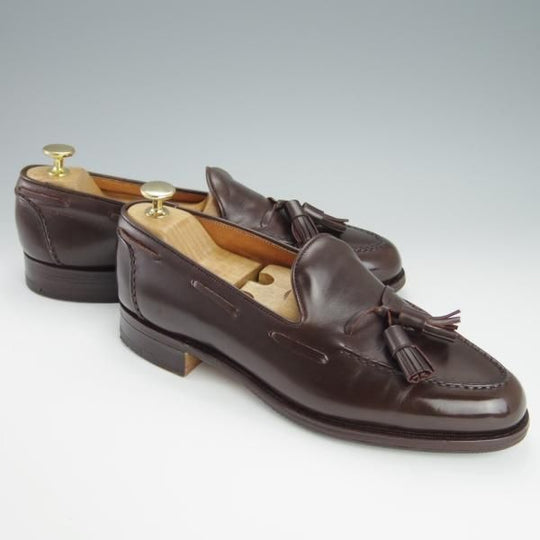 極上★(英)グレンソン 7.5E【貴重★footmaster/フットマスター】タッセルローファー/カーフ/濃茶/メンズ/GRENSON★h217