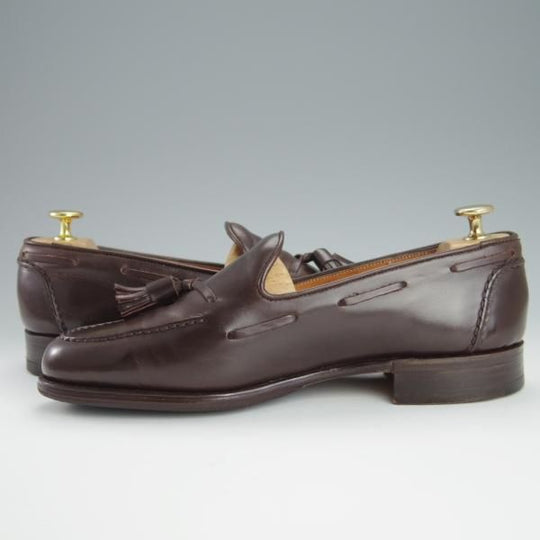 極上★(英)グレンソン 7.5E【貴重★footmaster/フットマスター】タッセルローファー/カーフ/濃茶/メンズ/GRENSON★h217