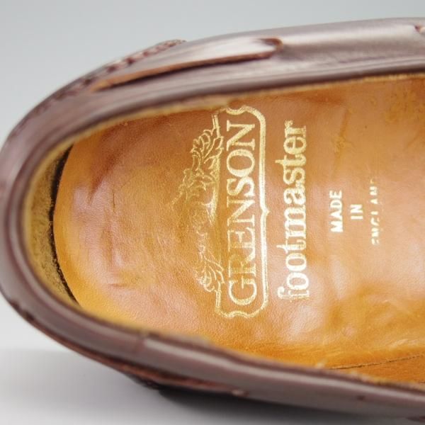 極上★(英)グレンソン 7.5E【貴重★footmaster/フットマスター】タッセルローファー/カーフ/濃茶/メンズ/GRENSON★h217