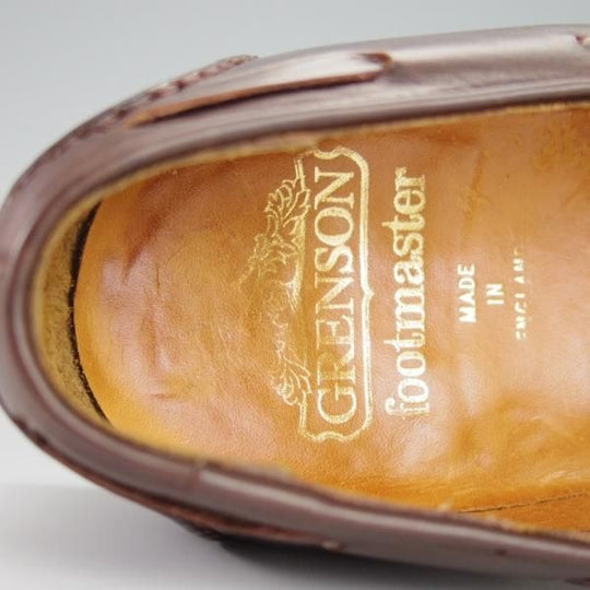 極上★(英)グレンソン 7.5E【貴重★footmaster/フットマスター】タッセルローファー/カーフ/濃茶/メンズ/GRENSON★h217