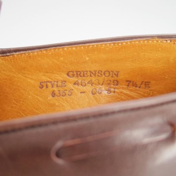 極上★(英)グレンソン 7.5E【貴重★footmaster/フットマスター】タッセルローファー/カーフ/濃茶/メンズ/GRENSON★h217