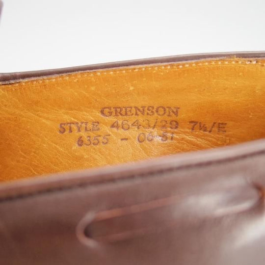 極上★(英)グレンソン 7.5E【貴重★footmaster/フットマスター】タッセルローファー/カーフ/濃茶/メンズ/GRENSON★h217