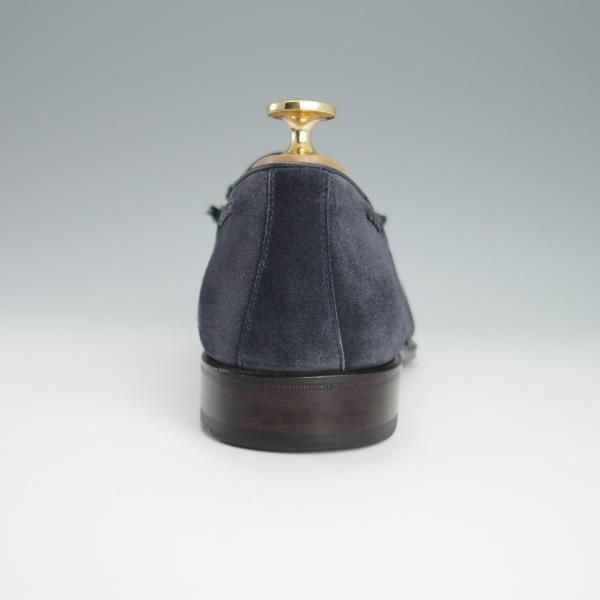 美品★(スペイン製)CARMINA/カルミナ SIZE 6【定価￥72,600-★リボンローファー/80371】UETAMラスト/スエード/MARINO/紺/メンズ★h218