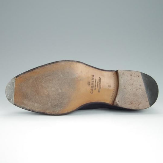 美品★(スペイン製)CARMINA/カルミナ SIZE 6【定価￥72,600-★リボンローファー/80371】UETAMラスト/スエード/MARINO/紺/メンズ★h218