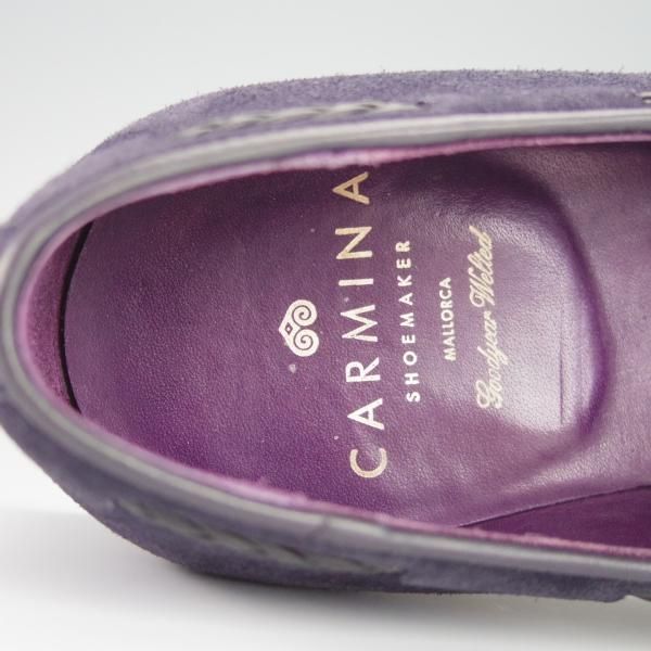 美品★(スペイン製)CARMINA/カルミナ SIZE 6【定価￥72,600-★リボンローファー/80371】UETAMラスト/スエード/MARINO/紺/メンズ★h218
