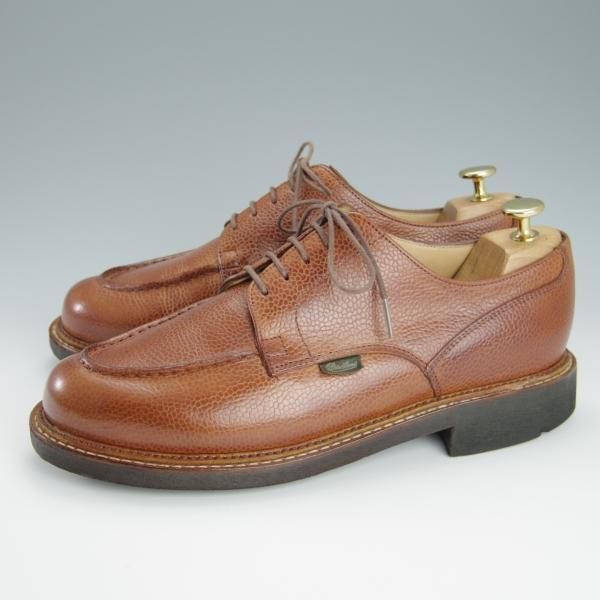 ★パラブーツ SIZE 7.5【現行定価￥71,500-★飾りコバ仕様のシャンボード/CHAMBORD】Uチップ/茶/グレインレザー/メンズ/Paraboot★h224