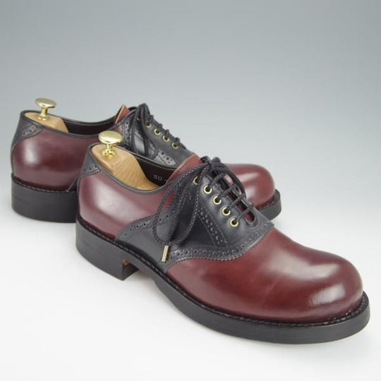 極上★(熊本)SONIC LAB/ソニックラブ SIZE 8【コードバン仕様★サドルシューズ/コンビ】赤茶×黒/メンズ★h225