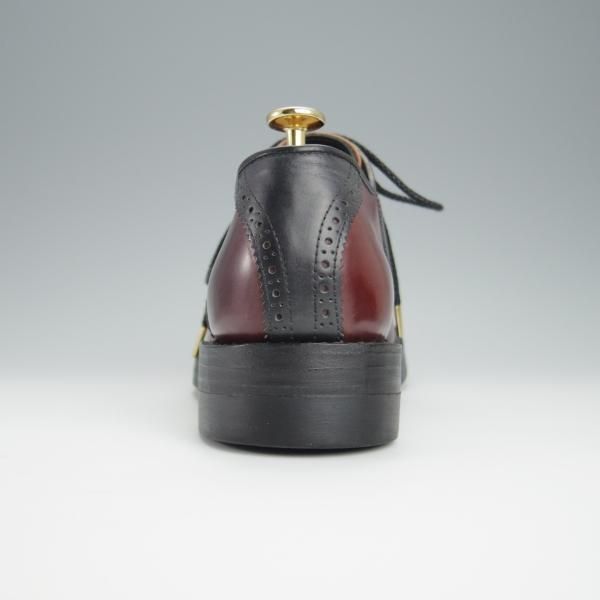 極上★(熊本)SONIC LAB/ソニックラブ SIZE 8【コードバン仕様★サドルシューズ/コンビ】赤茶×黒/メンズ★h225