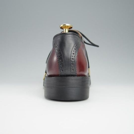 極上★(熊本)SONIC LAB/ソニックラブ SIZE 8【コードバン仕様★サドルシューズ/コンビ】赤茶×黒/メンズ★h225