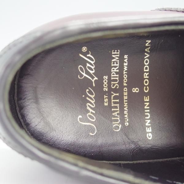 極上★(熊本)SONIC LAB/ソニックラブ SIZE 8【コードバン仕様★サドルシューズ/コンビ】赤茶×黒/メンズ★h225