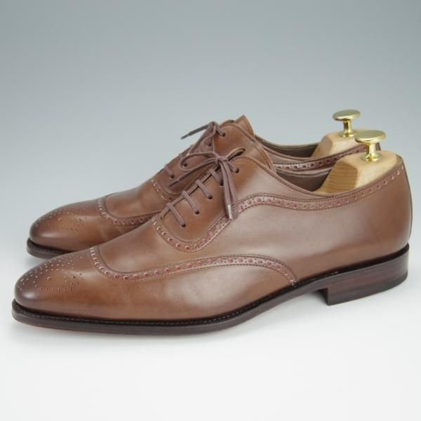 未使用★(スペイン製)CARMINA/カルミナ SIZE 8【定価￥75,900-★クレセントブローグ/RAINラスト】80373/カーフ/茶/メンズ★h227