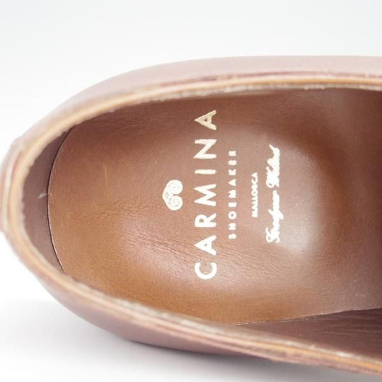 未使用★(スペイン製)CARMINA/カルミナ SIZE 8【定価￥75,900-★クレセントブローグ/RAINラスト】80373/カーフ/茶/メンズ★h227