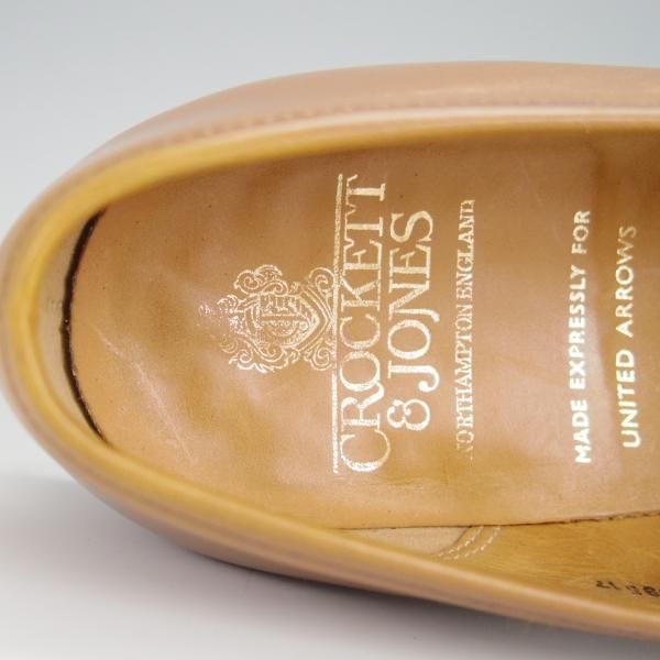 極上★クロケット&ジョーンズ 7.5E【現行定価￥83,600-★BOSTON 2/ボストン】コインローファー/カーフ/薄茶/メンズ/Crockett&Jones★h229