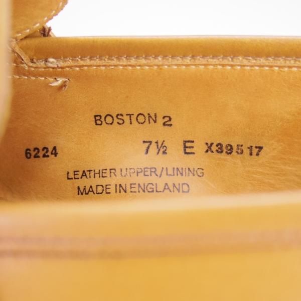 極上★クロケット&ジョーンズ 7.5E【現行定価￥83,600-★BOSTON 2/ボストン】コインローファー/カーフ/薄茶/メンズ/Crockett&Jones★h229