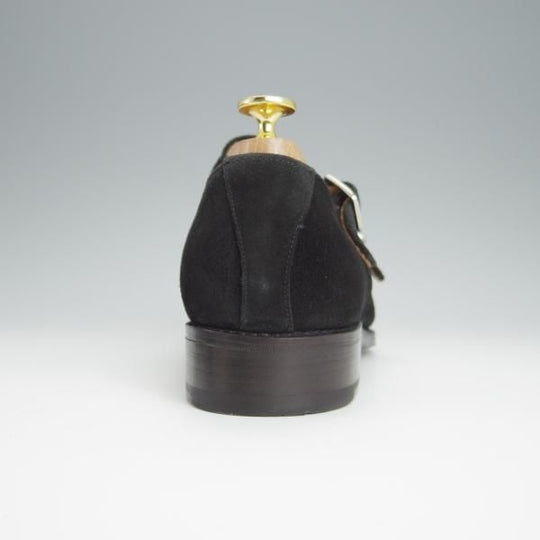 ほぼ試着程度★(スペイン製)MEERMIN/メルミン SIZE 6.5【グッドイヤーウェルテッド製法★ダブルモンク/118392】スエード/黒/メンズ★h230