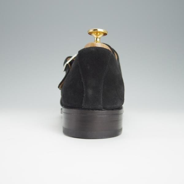 ほぼ試着程度★(スペイン製)MEERMIN/メルミン SIZE 6.5【グッドイヤーウェルテッド製法★ダブルモンク/118392】スエード/黒/メンズ★h230