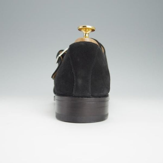 ほぼ試着程度★(スペイン製)MEERMIN/メルミン SIZE 6.5【グッドイヤーウェルテッド製法★ダブルモンク/118392】スエード/黒/メンズ★h230