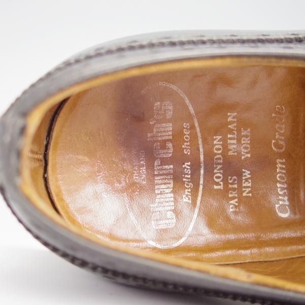 極上★チャーチ 70G/UK7【現行定価￥136,400-★73ラスト/CHETWYND/チェットウィンド】4都市ロゴ過渡期/フルブローグ/黒/Church's★h231