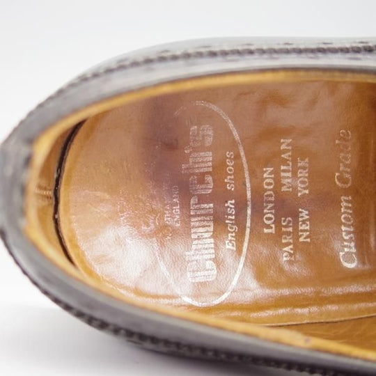 極上★チャーチ 70G/UK7【現行定価￥136,400-★73ラスト/CHETWYND/チェットウィンド】4都市ロゴ過渡期/フルブローグ/黒/Church's★h231