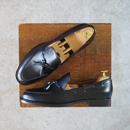 未使用★(伊)エルメネジルド・ゼニア(レディース) SIZE 37【★タッセルローファー】カーフ/黒/Ermenegildo Zegna★h235