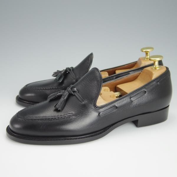 未使用★(伊)エルメネジルド・ゼニア(レディース) SIZE 37【★タッセルローファー】カーフ/黒/Ermenegildo Zegna★h235