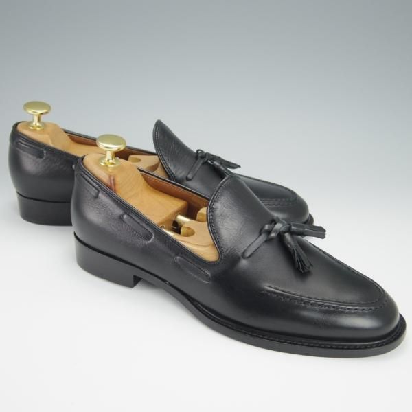 未使用★(伊)エルメネジルド・ゼニア(レディース) SIZE 37【★タッセルローファー】カーフ/黒/Ermenegildo Zegna★h235
