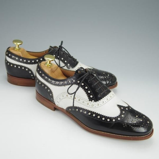 極美品★チャーチ(レディース) SIZE 36.5【★BURWOOD 3W/フルブローグ】白×黒/カーフ×ポリッシュドバインダーカーフ/Church's★h236