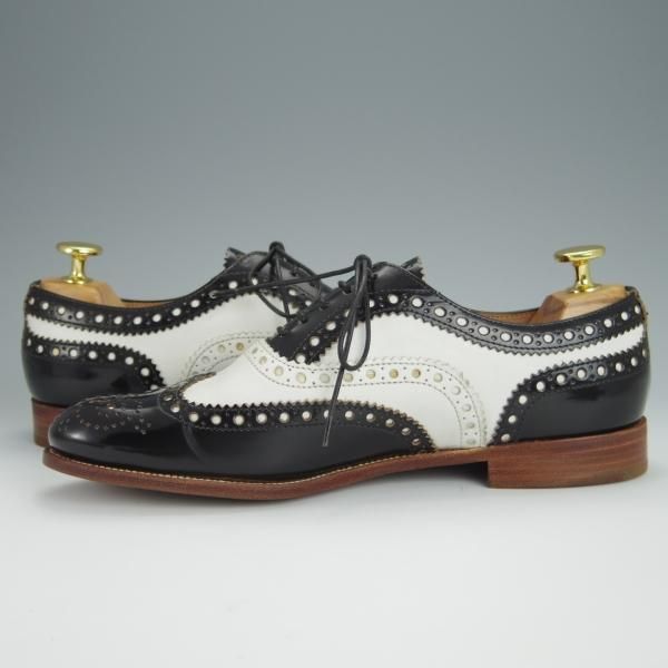 極美品★チャーチ(レディース) SIZE 36.5【★BURWOOD 3W/フルブローグ】白×黒/カーフ×ポリッシュドバインダーカーフ/Church's★h236