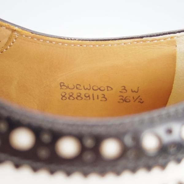 極美品★チャーチ(レディース) SIZE 36.5【★BURWOOD 3W/フルブローグ】白×黒/カーフ×ポリッシュドバインダーカーフ/Church's★h236