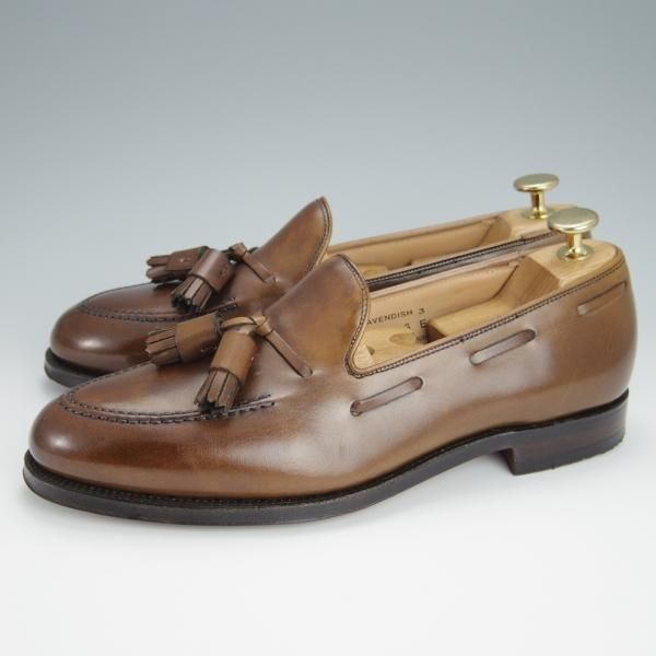 美品★クロケット&ジョーンズ 6E【定価￥86,900-★CAVENDISH 3/キャベンディッシュ3】タッセルローファー/茶/Crockett&Jones★h248