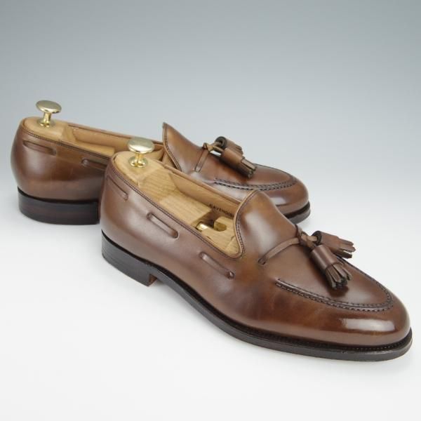 美品★クロケット&ジョーンズ 6E【定価￥86,900-★CAVENDISH 3/キャベンディッシュ3】タッセルローファー/茶/Crockett&Jones★h248
