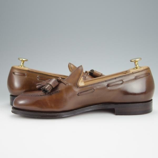 美品★クロケット&ジョーンズ 6E【定価￥86,900-★CAVENDISH 3/キャベンディッシュ3】タッセルローファー/茶/Crockett&Jones★h248